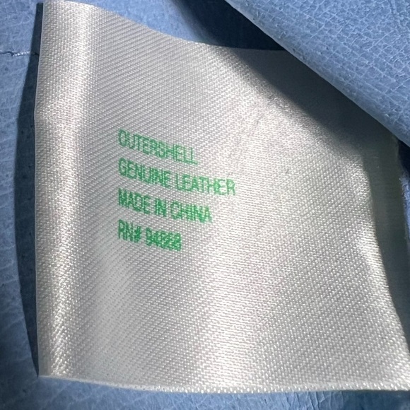 J. Marco Galleries Light Blue Genuine Suede Leather Crop Jacket M Ruffle Collar - Picture 8 of 9